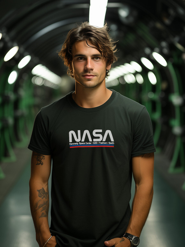 T-shirt homme en coton noir avec imprimé Bolf 14749A2