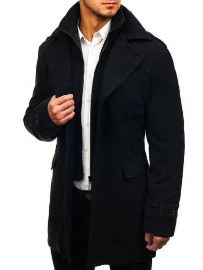 Manteau d'hiver pour homme noir Bolf 1808