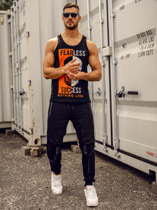 Homme Débardeur imprimé Noir Bolf 14841A