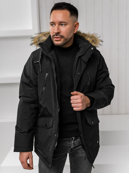 Homme Blouson d'hiver parka alaska Noir Bolf WX032A1
