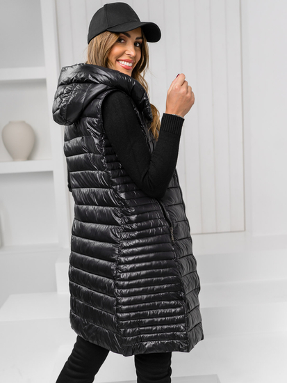 Femme Gilet matelassé long Noir Bolf 16M9113