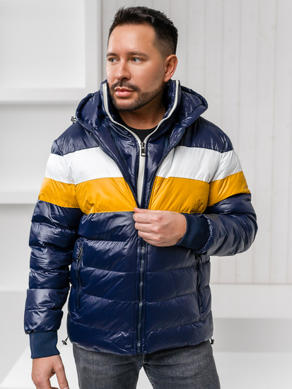 Homme Blouson d'hiver matelassé Bleu foncé Bolf 6592A1