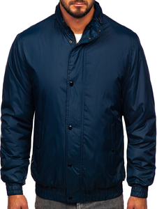 Blouson de transition avec capuche dissimulée pour homme bleu foncé Bolf 5M3102