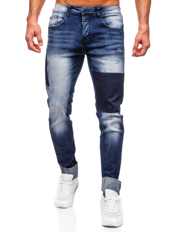 Homme Pantalon en jean slim fit Bleu foncé Bolf MP0144BS