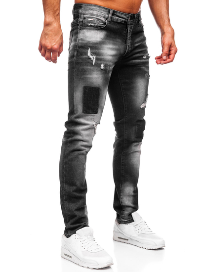 Homme Pantalon en jean slim fit Noir Bolf MP0113N