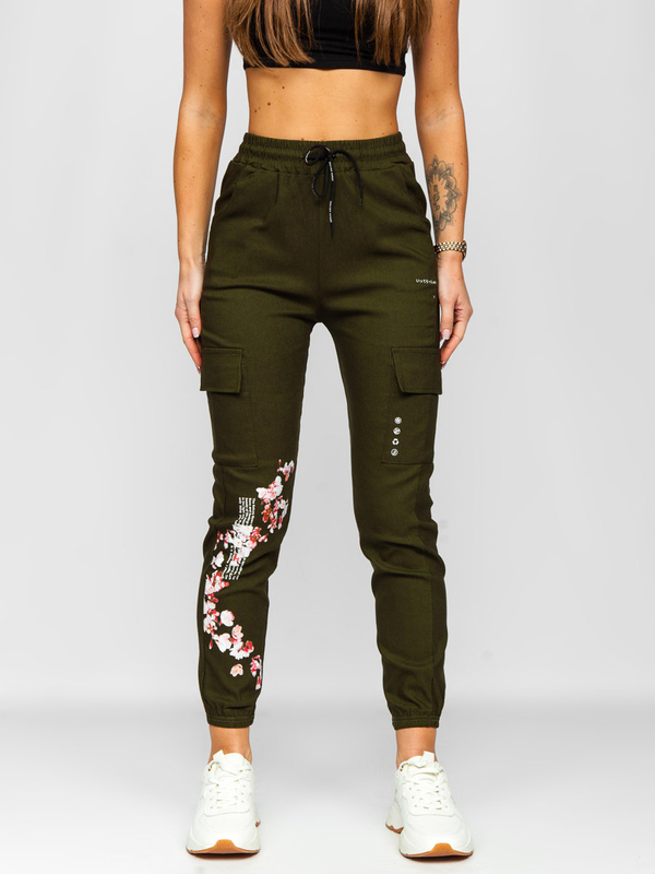 Pantalon jogger cargo pour femme kaki Bolf AF5120ND