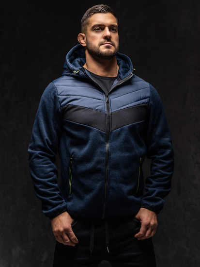 Homme Blouson de transition matelassé Bleu foncé-Vert Bolf BKS2153A1