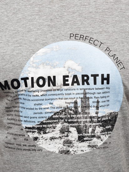 Homme T-shirt imprimé en coton Gris Bolf MPO3466