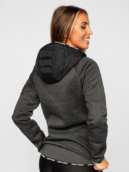 Veste sweat mi-saison femme noir Bolf KSW4004