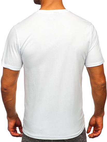 Homme T-shirt imprimé en coton Blanc Bolf 143000