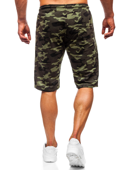 Le pantalon court de sport camo pour homme kaki Bolf HW2638