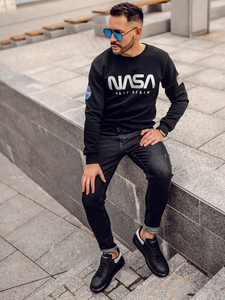 Homme Sweat-shirt avec imprimé Noir Bolf 146955A