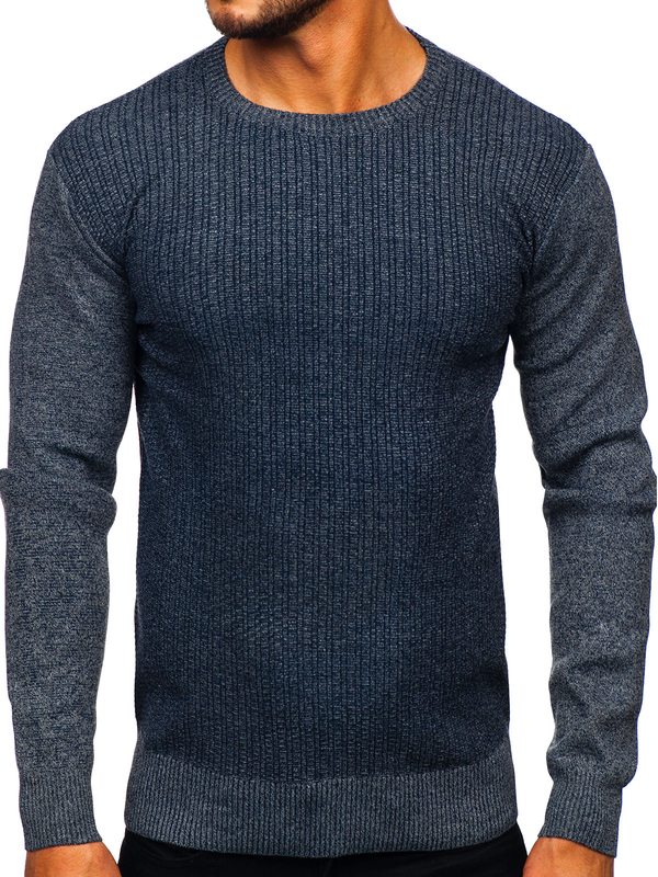 Pull pour homme bleu foncé Bolf S8523