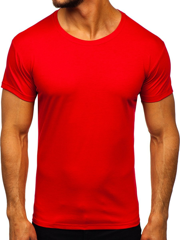 Tee-shirt pour homme sans imprimé rouge Bolf 2005