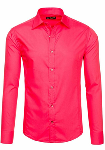 Chemise élégante corail à manches longues pour homme Bolf 1703