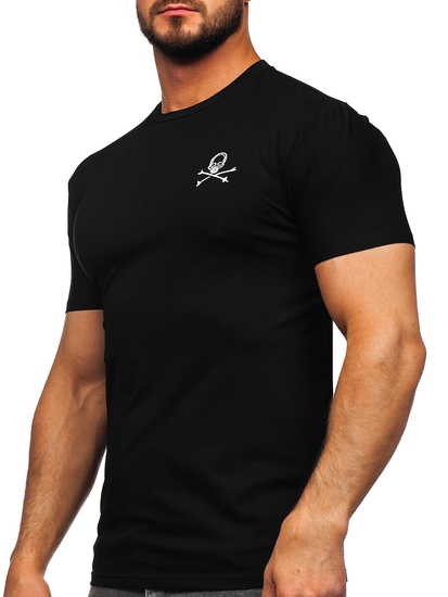 Tee-shirt imprimé pour homme noir Bolf MT3049