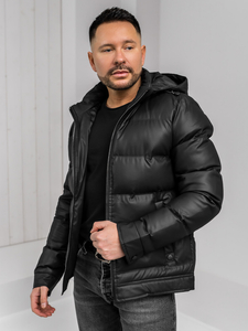 Homme Blouson d'hiver à capuche Noir Bolf 22M327A1