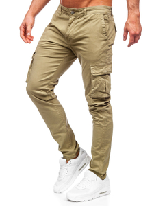 Pantalon cargo en matériel pour homme vert Bolf J682