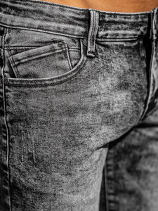 Pantalon court en jean noir pour homme Bolf KG3753