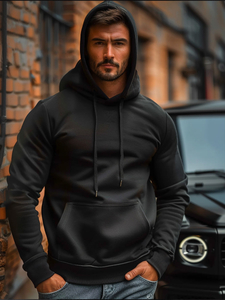 Sweat à capuche noir pour homme Bolf MB001A3
