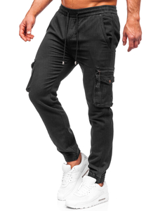 Pantalon jogger cargo pour homme noir Bolf MP0181N