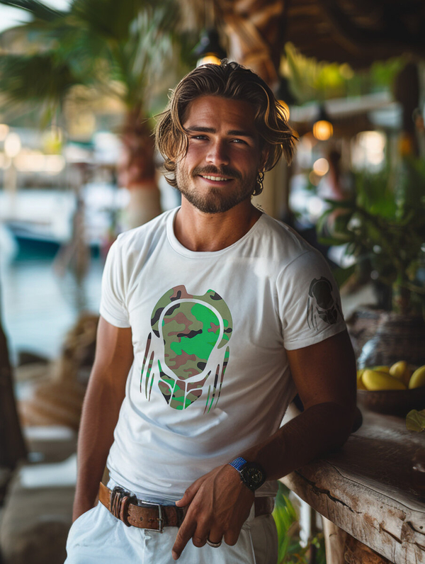 T-shirt blanc en coton imprimé pour homme Bolf 192379A2