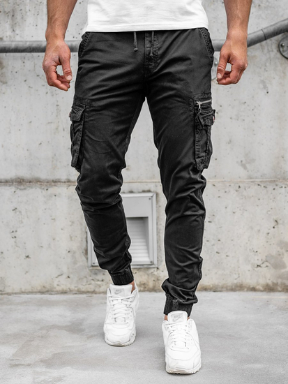 Pantalon jogger cargo pour homme noir Bolf CT6702     