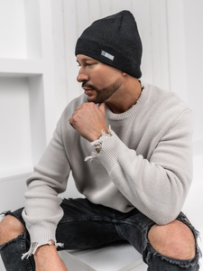 Homme Bonnet d'hiver chaud Noir Bolf 386008