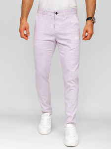Homme Pantalon élégant à carreaux Violet Bolf 184143