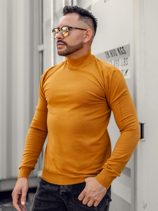 Pull à col roulé basic pour homme camel Bolf YY05