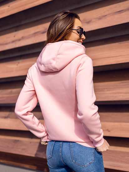 Sweat-shirt à capuche pour femme rose clair Bolf W03B-56