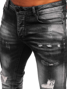 Homme Pantalon en jean slim fit Noir Bolf MP0113N