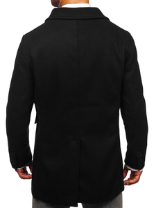 Homme Manteau d'hiver croisé courte Noir Bolf 11Z8215