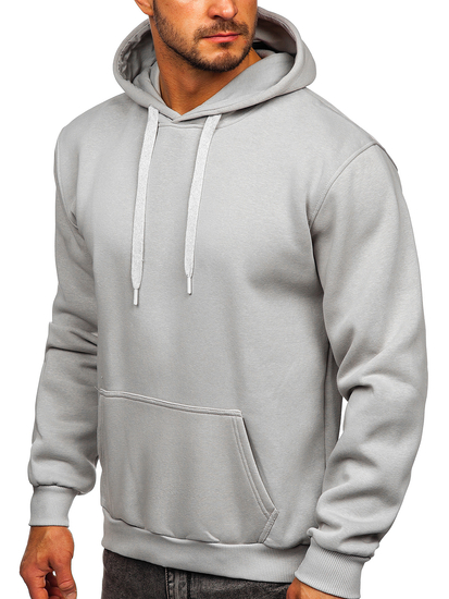Sweat-shirt gris kangourou à capuche pour homme Bolf B1004