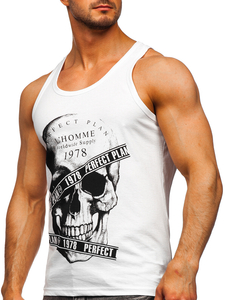 Tank top boxeur avec imprimé blanc Bolf 14838