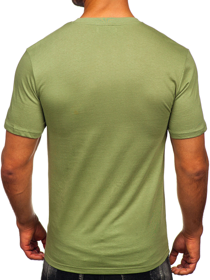 Homme T-shirt imprimé en coton Vert Bolf MPO3475