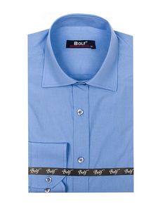 Chemise élégante bleu clair à manches longues pour homme Bolf 1703