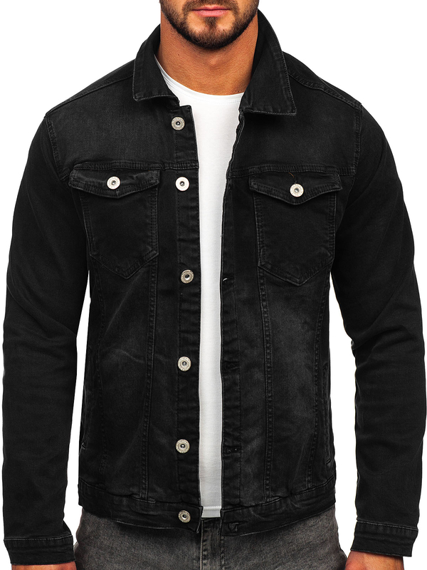 Homme Blouson en jean Noir Bolf 200