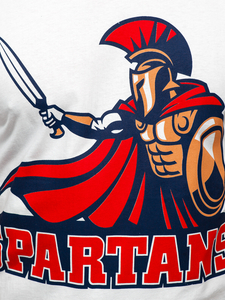 Tee-shirt imprimé en coton pour homme blanc Bolf 143017