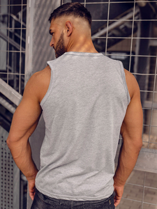 Débardeur blanc en coton imprimé pour homme Bolf 1205A