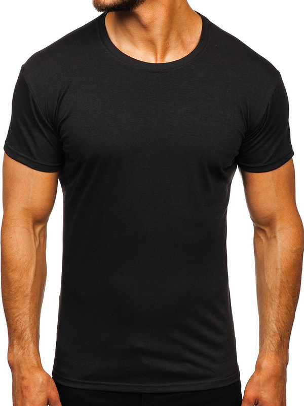 Tee-shirt pour homme sans imprimé noir Bolf 2005