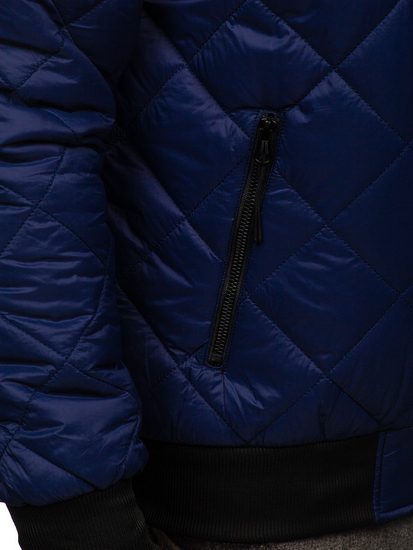 Blouson bomber de transition matelassé pour homme bleu foncé Bolf MY-01A