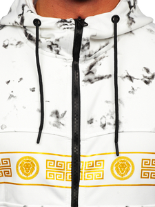 Sweat-shirt à capuche avec fermeture pour homme blanc Bolf 27B8125A