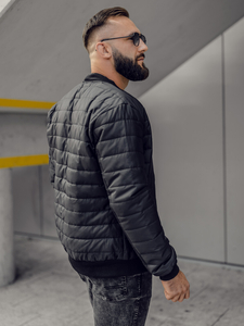 Blouson aviateur matelassé homme noir Bolf MY-02A2