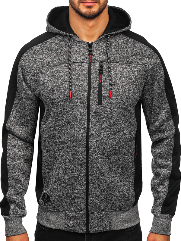 Homme Blouson de transition à capuche Anthracite Bolf TC1230