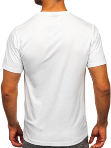 Homme T-shirt imprimé en coton Blanc Bolf 5064