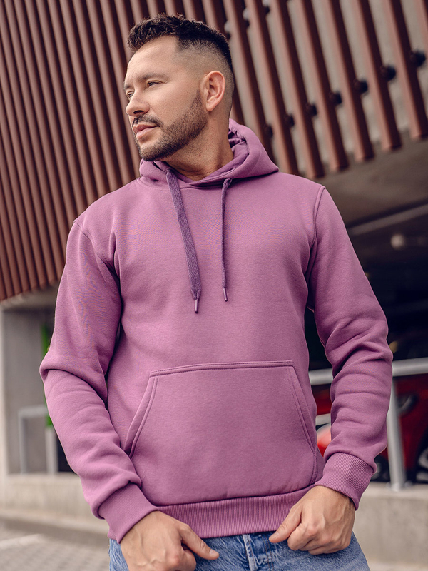 Sweat-shirt violet kangourou à capuche pour homme Bolf B1004