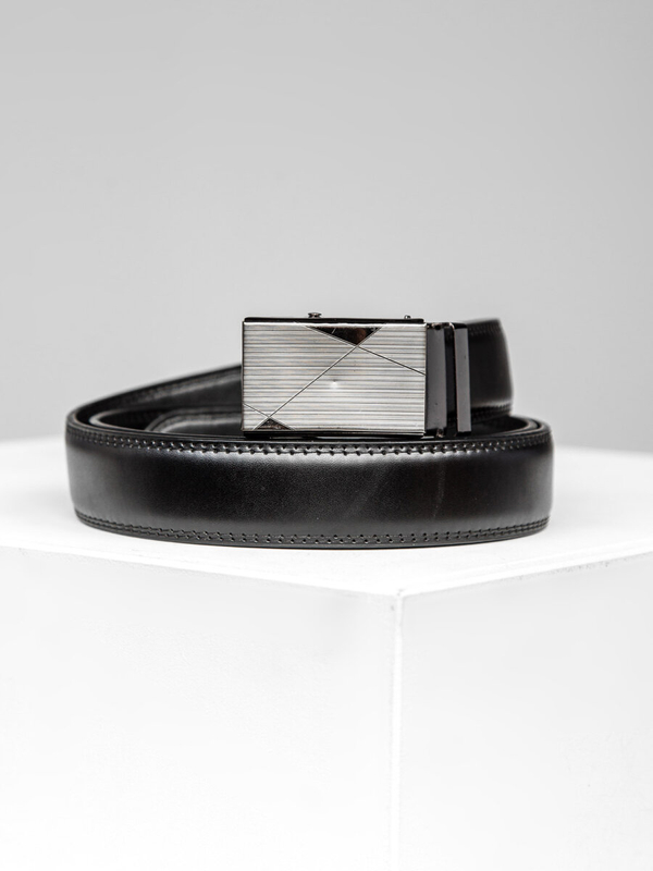 Homme Ceinture en cuir Noir Bolf C010