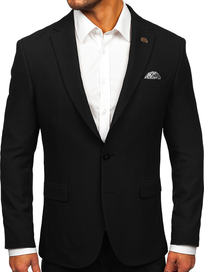 Homme Veste de costume élégante Noir Bolf 025