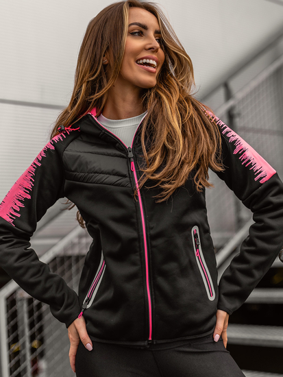 Sweat-shirt à capuche matelassé femme noir Bolf KSW4007A